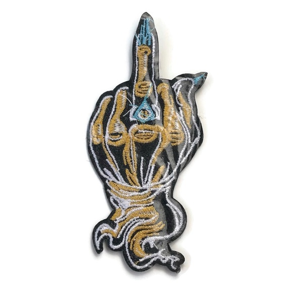 F You Eye Sexy Nails Hand Embroidered Patch - Picture 4 of 4